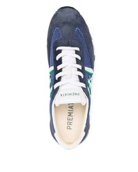 dunkelblaue Wildleder niedrige Sneakers von Premiata