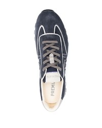 dunkelblaue Wildleder niedrige Sneakers von Premiata