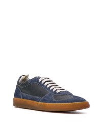 dunkelblaue Wildleder niedrige Sneakers von Officine Creative