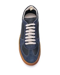 dunkelblaue Wildleder niedrige Sneakers von Officine Creative