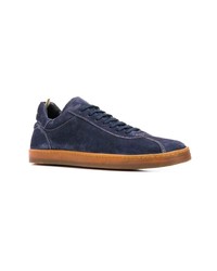 dunkelblaue Wildleder niedrige Sneakers von Officine Creative