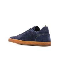 dunkelblaue Wildleder niedrige Sneakers von Officine Creative