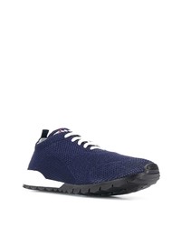 dunkelblaue Wildleder niedrige Sneakers von Kiton