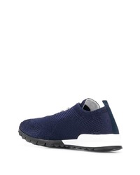 dunkelblaue Wildleder niedrige Sneakers von Kiton