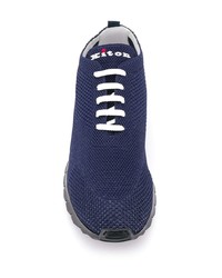 dunkelblaue Wildleder niedrige Sneakers von Kiton