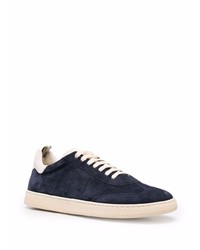 dunkelblaue Wildleder niedrige Sneakers von Officine Creative