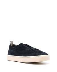 dunkelblaue Wildleder niedrige Sneakers von Officine Creative