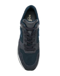 dunkelblaue Wildleder niedrige Sneakers von Hogan