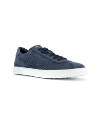 dunkelblaue Wildleder niedrige Sneakers von Tod's