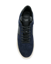 dunkelblaue Wildleder niedrige Sneakers von Paul Smith