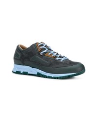 dunkelblaue Wildleder niedrige Sneakers von Lanvin