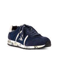 dunkelblaue Wildleder niedrige Sneakers von Premiata