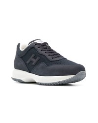 dunkelblaue Wildleder niedrige Sneakers von Hogan