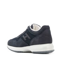 dunkelblaue Wildleder niedrige Sneakers von Hogan