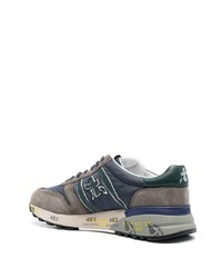 dunkelblaue Wildleder niedrige Sneakers von Premiata