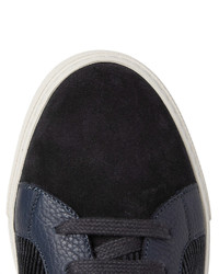 dunkelblaue Wildleder niedrige Sneakers von Brunello Cucinelli