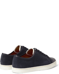 dunkelblaue Wildleder niedrige Sneakers von John Lobb