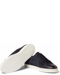 dunkelblaue Wildleder niedrige Sneakers von John Lobb