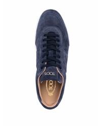 dunkelblaue Wildleder niedrige Sneakers von Tod's