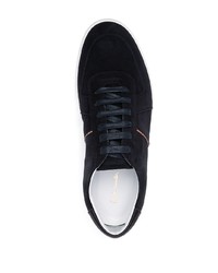 dunkelblaue Wildleder niedrige Sneakers von Paul Smith