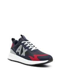 dunkelblaue Wildleder niedrige Sneakers von Armani Exchange