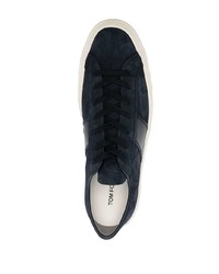 dunkelblaue Wildleder niedrige Sneakers von Tom Ford
