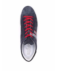 dunkelblaue Wildleder niedrige Sneakers von Hogan