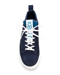 dunkelblaue Wildleder niedrige Sneakers von Kenzo
