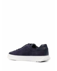 dunkelblaue Wildleder niedrige Sneakers von Salvatore Ferragamo