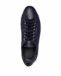 dunkelblaue Wildleder niedrige Sneakers von Salvatore Ferragamo