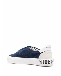 dunkelblaue Wildleder niedrige Sneakers von Hide&Jack