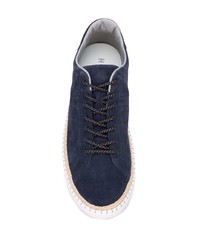 dunkelblaue Wildleder niedrige Sneakers von Hogan