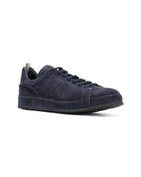 dunkelblaue Wildleder niedrige Sneakers von Officine Creative