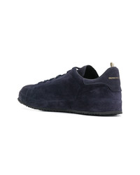 dunkelblaue Wildleder niedrige Sneakers von Officine Creative