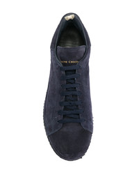 dunkelblaue Wildleder niedrige Sneakers von Officine Creative