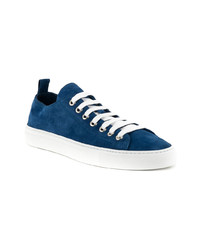 dunkelblaue Wildleder niedrige Sneakers von DSQUARED2