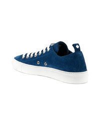 dunkelblaue Wildleder niedrige Sneakers von DSQUARED2