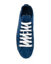 dunkelblaue Wildleder niedrige Sneakers von DSQUARED2