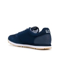 dunkelblaue Wildleder niedrige Sneakers von Ea7 Emporio Armani