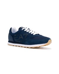 dunkelblaue Wildleder niedrige Sneakers von Ea7 Emporio Armani