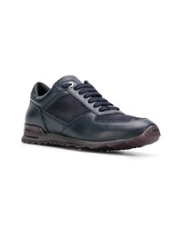 dunkelblaue Wildleder niedrige Sneakers von Canali