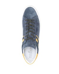 dunkelblaue Wildleder niedrige Sneakers von Hogan