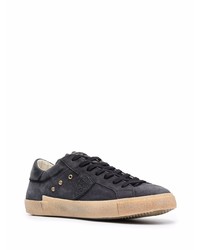 dunkelblaue Wildleder niedrige Sneakers von Philippe Model Paris