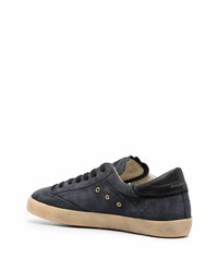 dunkelblaue Wildleder niedrige Sneakers von Philippe Model Paris