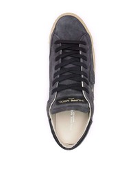 dunkelblaue Wildleder niedrige Sneakers von Philippe Model Paris