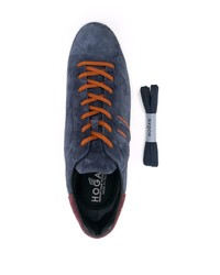 dunkelblaue Wildleder niedrige Sneakers von Hogan