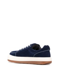 dunkelblaue Wildleder niedrige Sneakers von Sunnei