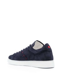 dunkelblaue Wildleder niedrige Sneakers von Kiton