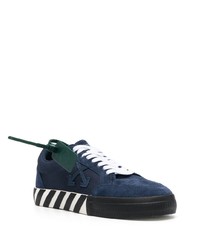 dunkelblaue Wildleder niedrige Sneakers von Off-White