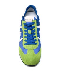 dunkelblaue Wildleder niedrige Sneakers von Premiata